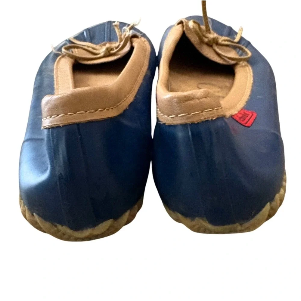 Chooka Navy Blue Duck Skimmer Flats Women's Size 8 Rubber Rain Shoes Slip On